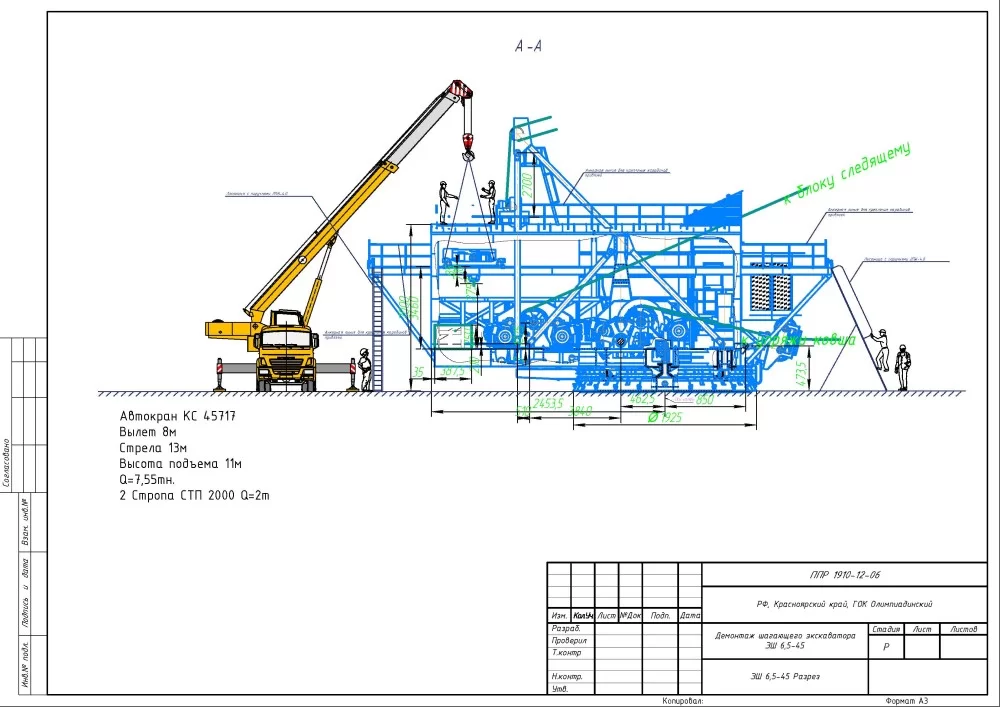 ППР на монтаж карьерного экскаватора ПАО "Полюс" Олимпиадинский ГОК